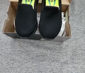 Skechers Men’s Black Slip-On Perforated Mesh Loafers